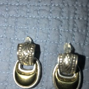 Brighton Silver & Gold Earrings pierced